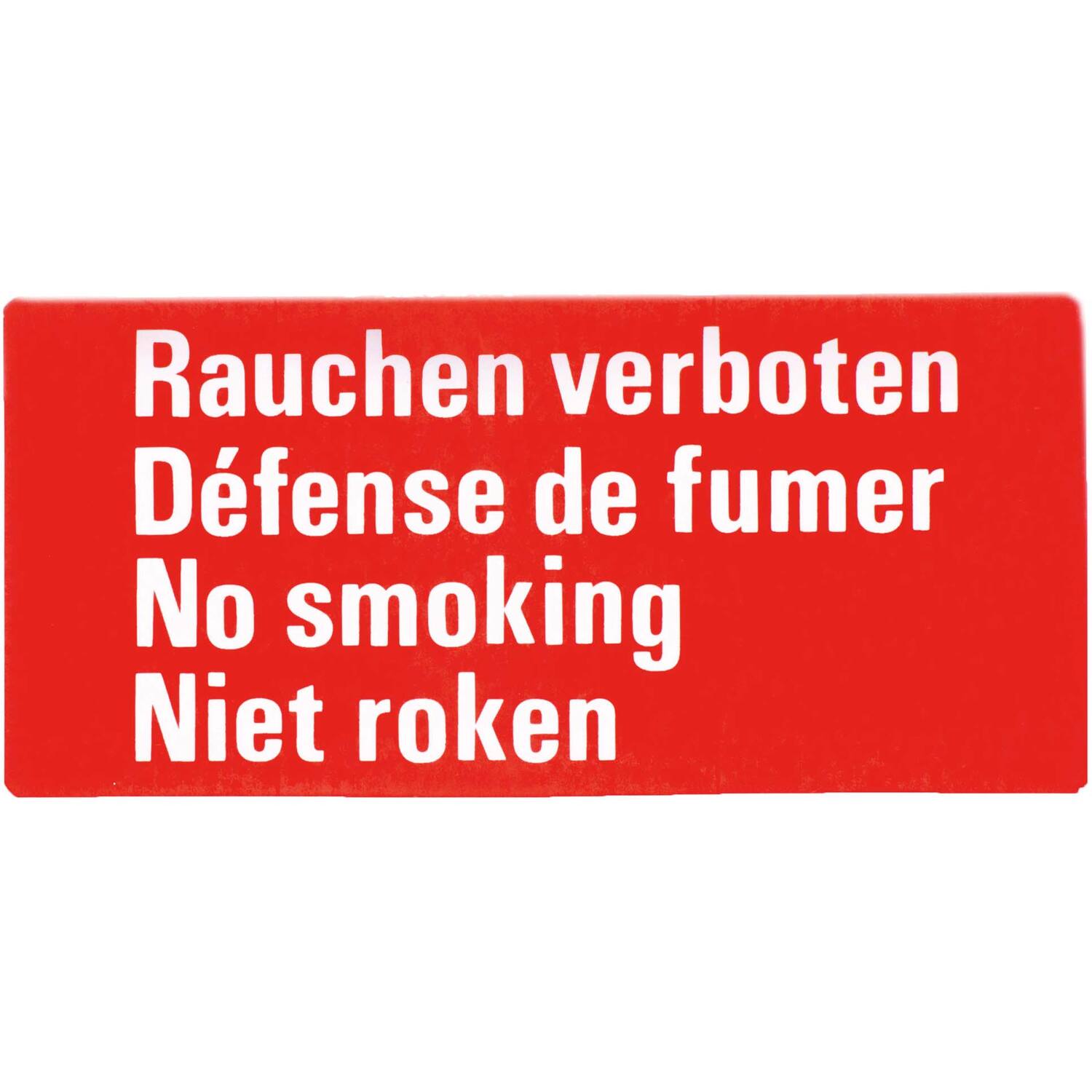 Sticker niet roken 4 talen