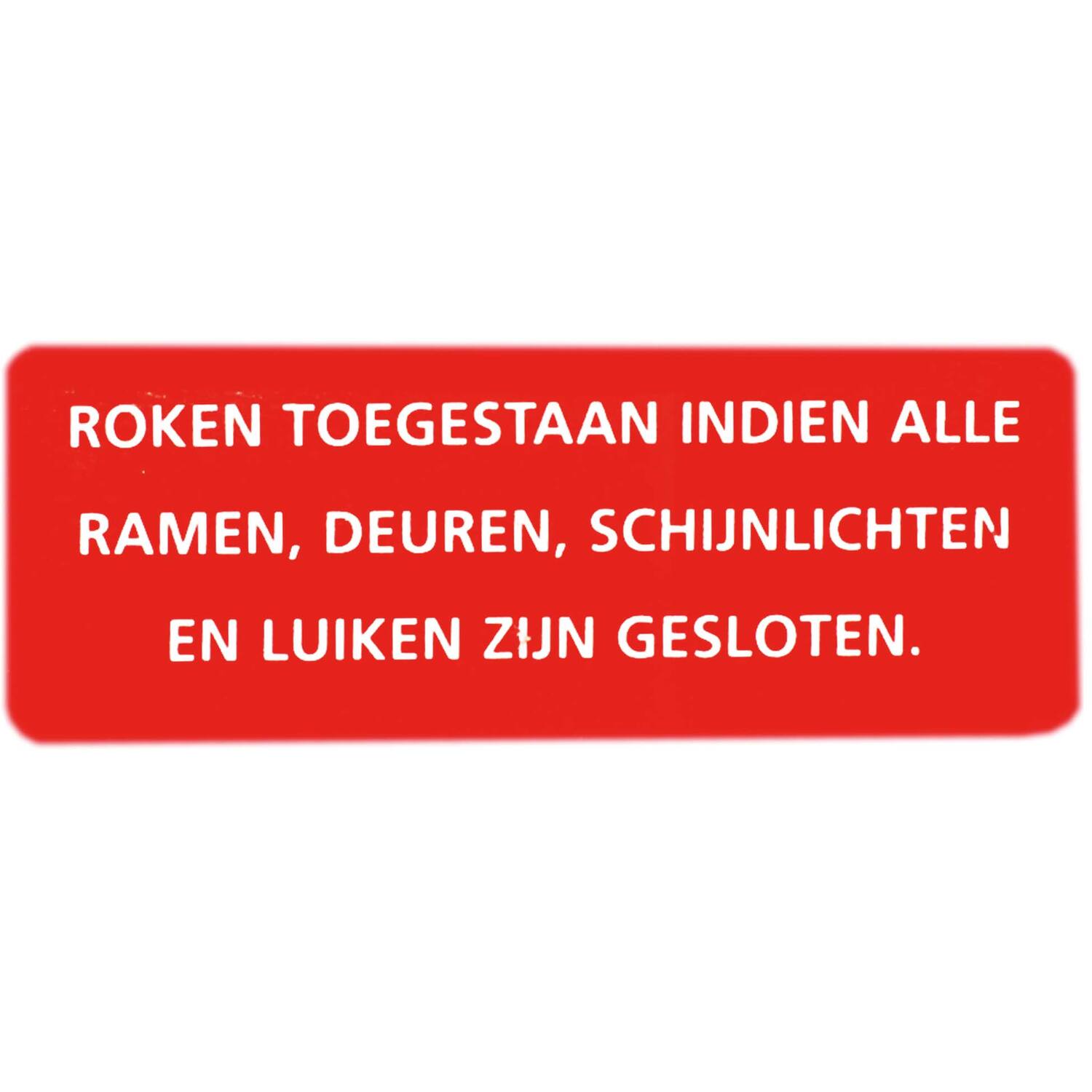 Sticker roken toegestaan