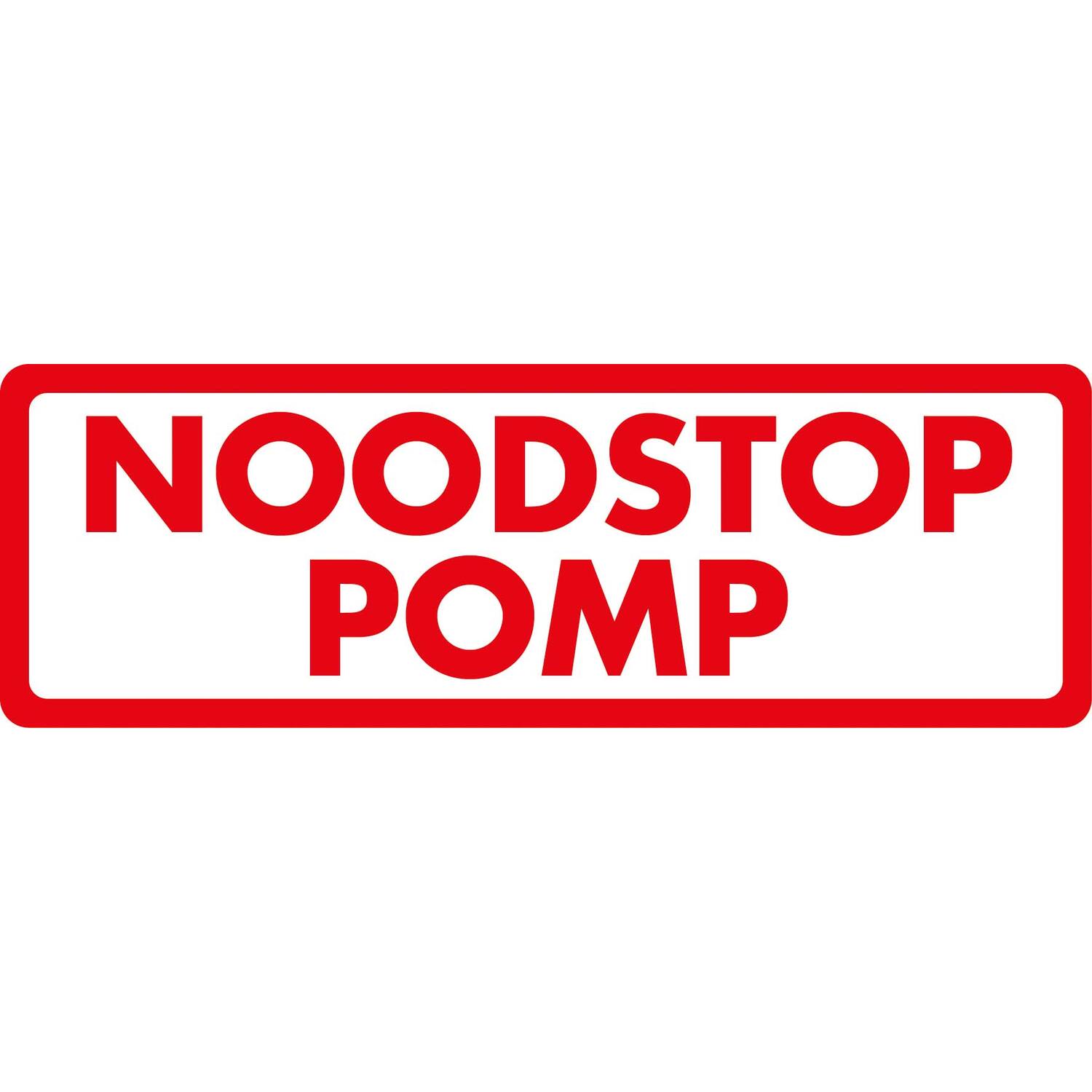 Sticker noodstop pomp 15 x 5cm
