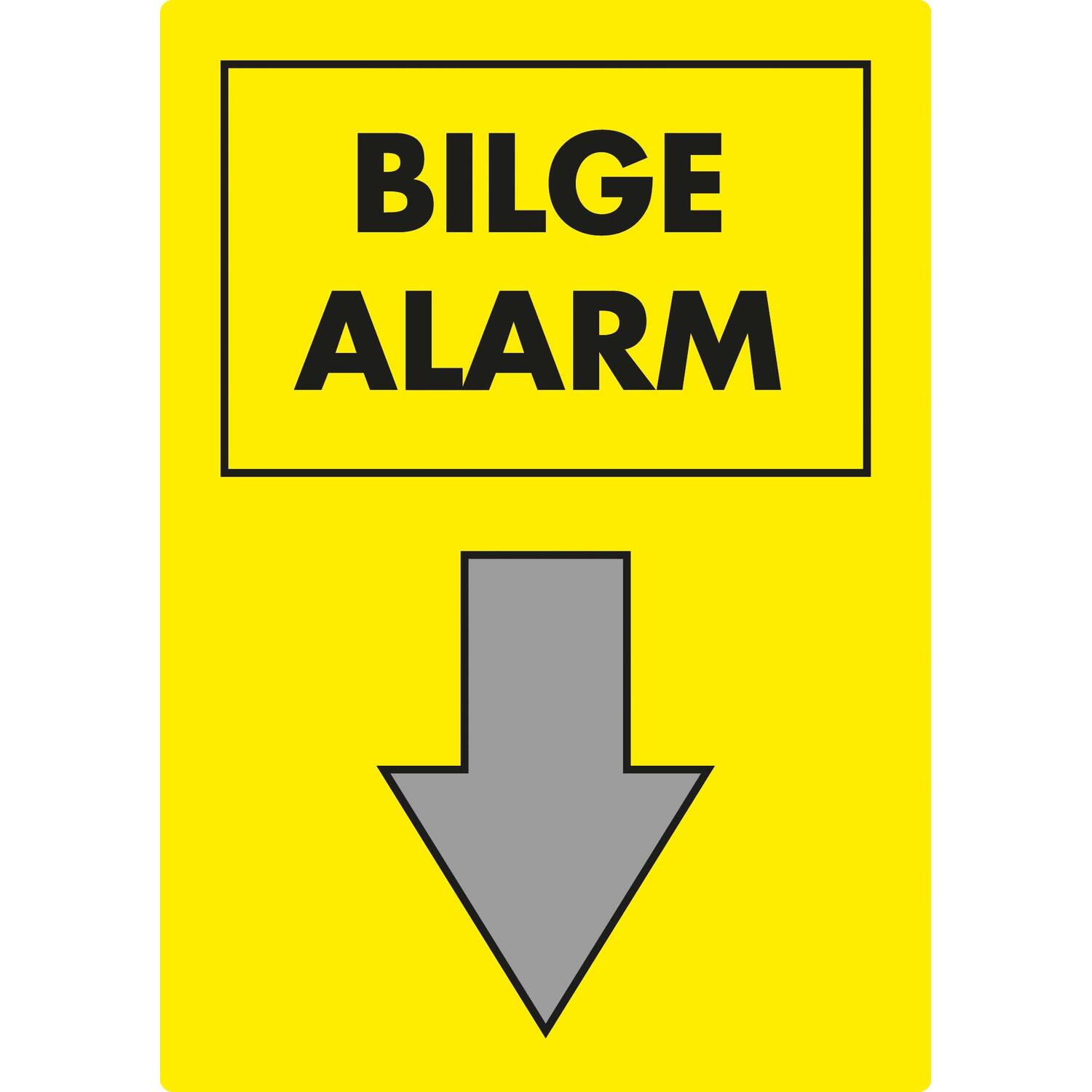 Bordje bilge alarm 100x150mm