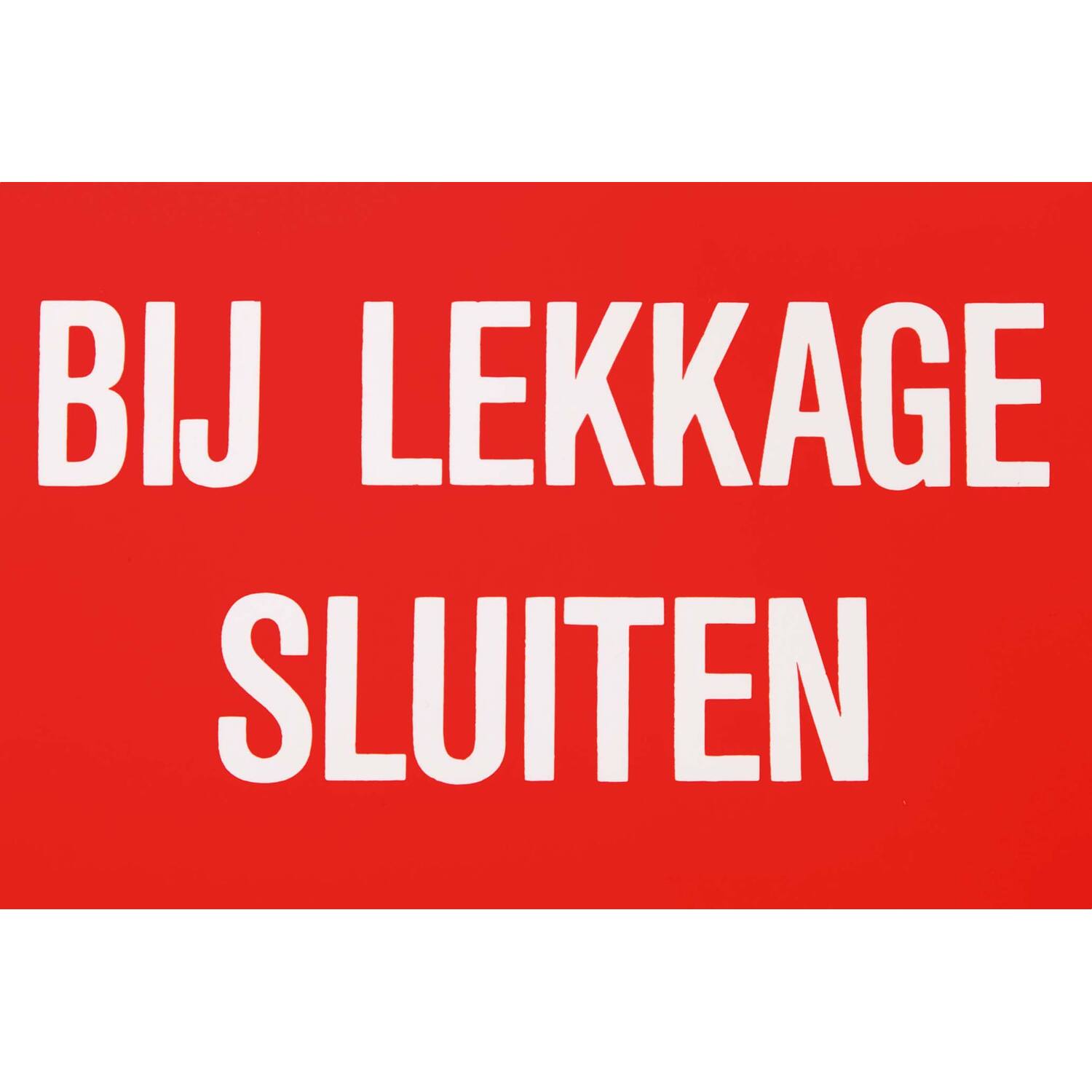 Sticker bij lekkage sluiten