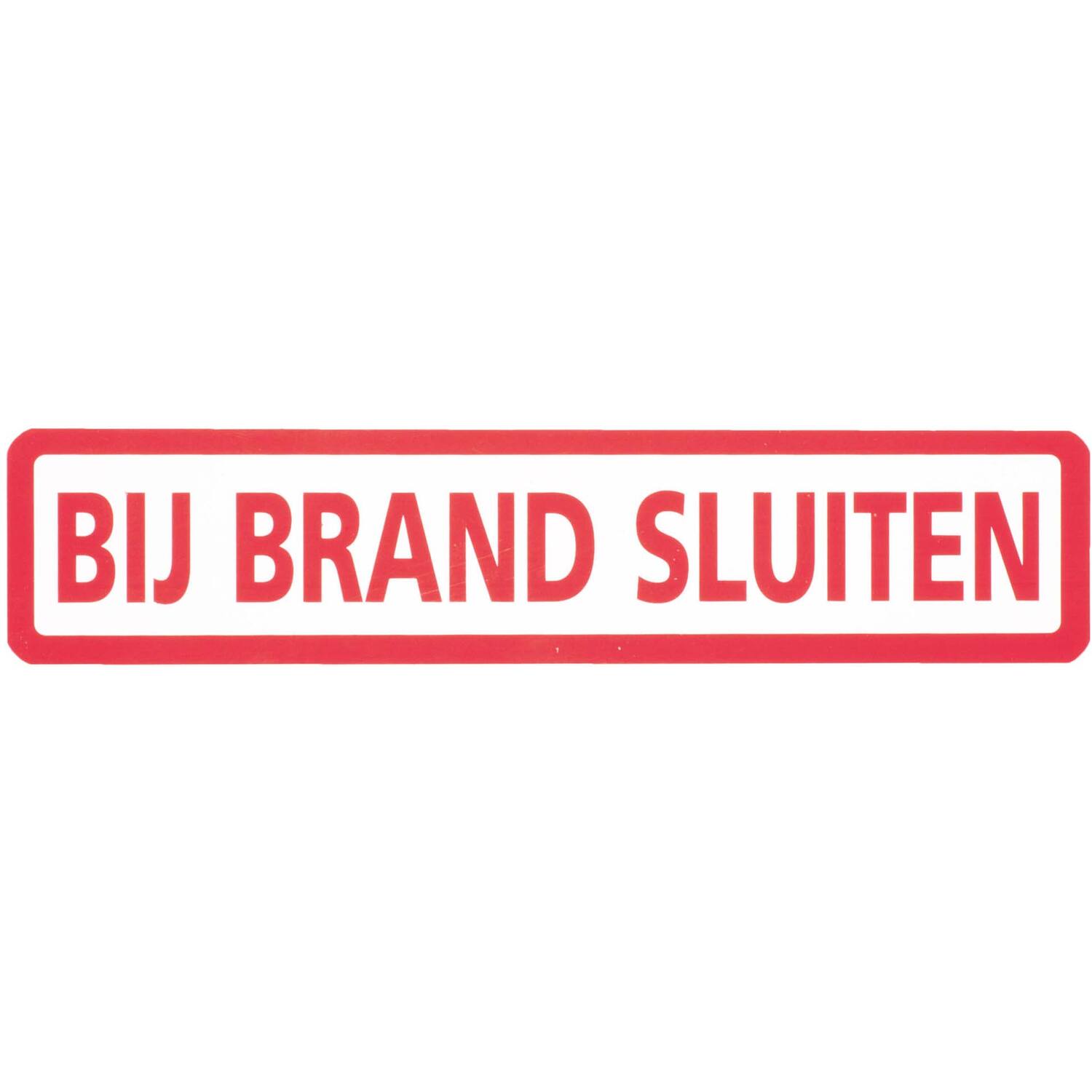 Sticker bij brand sluiten 15x3cm