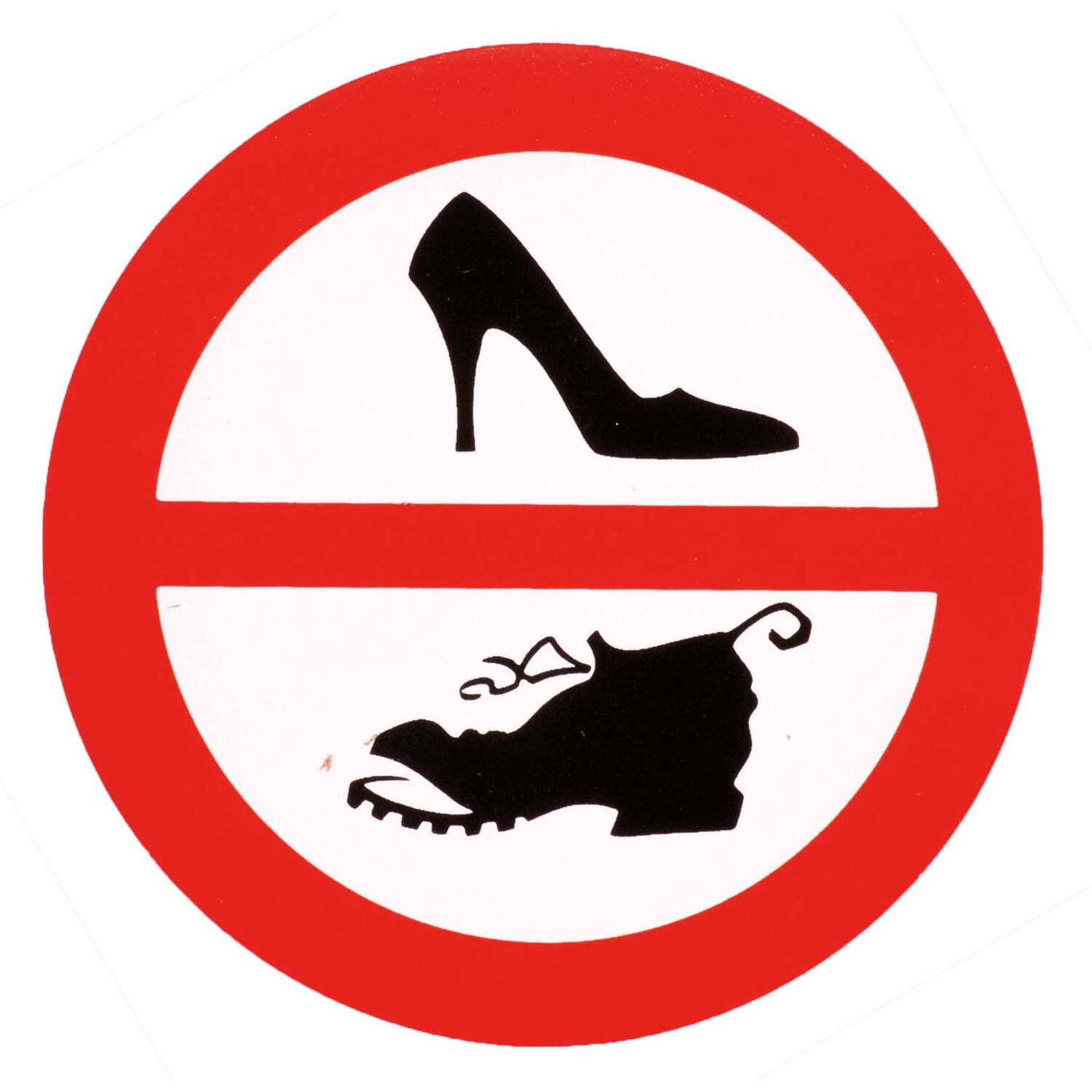 Sticker verbod hard schoeisel 10cm