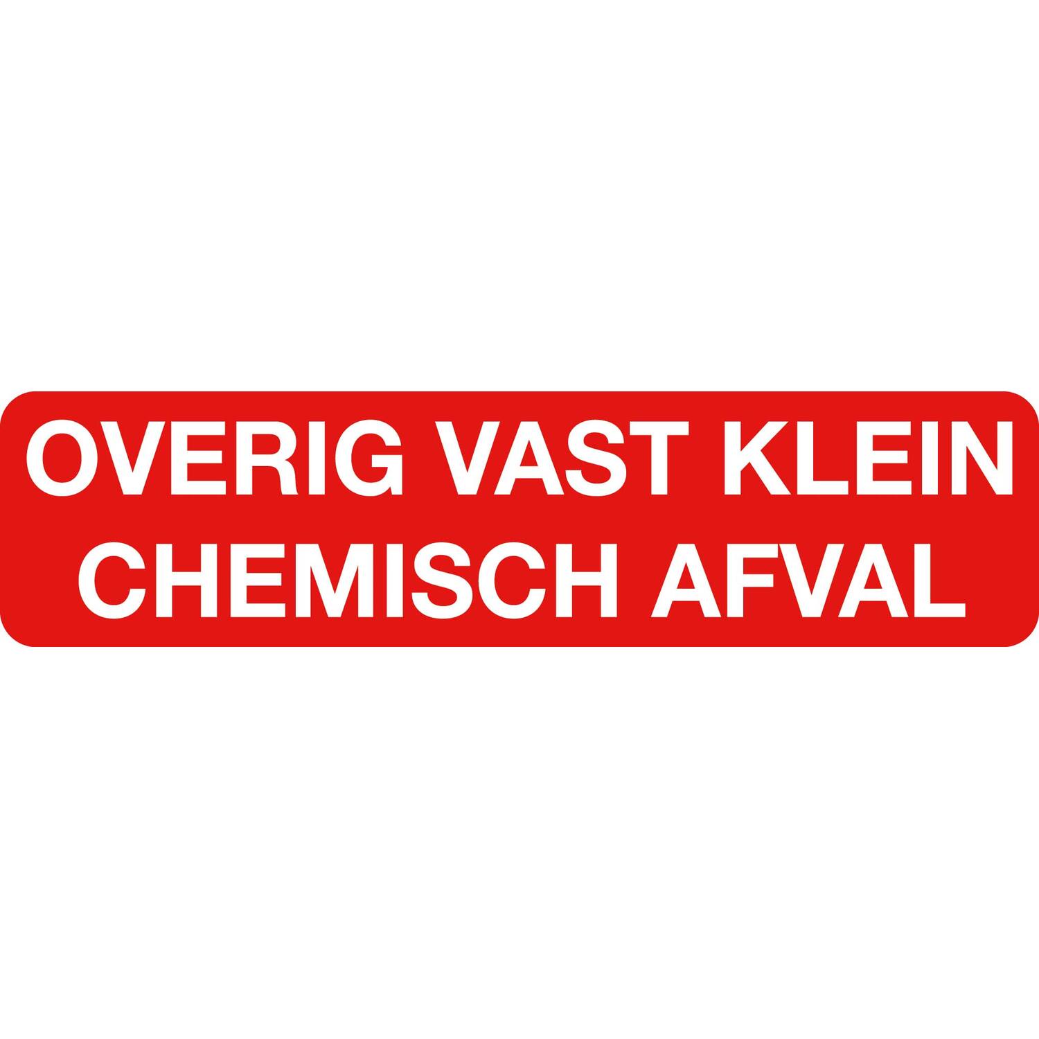 Sticker vast chemisch afval