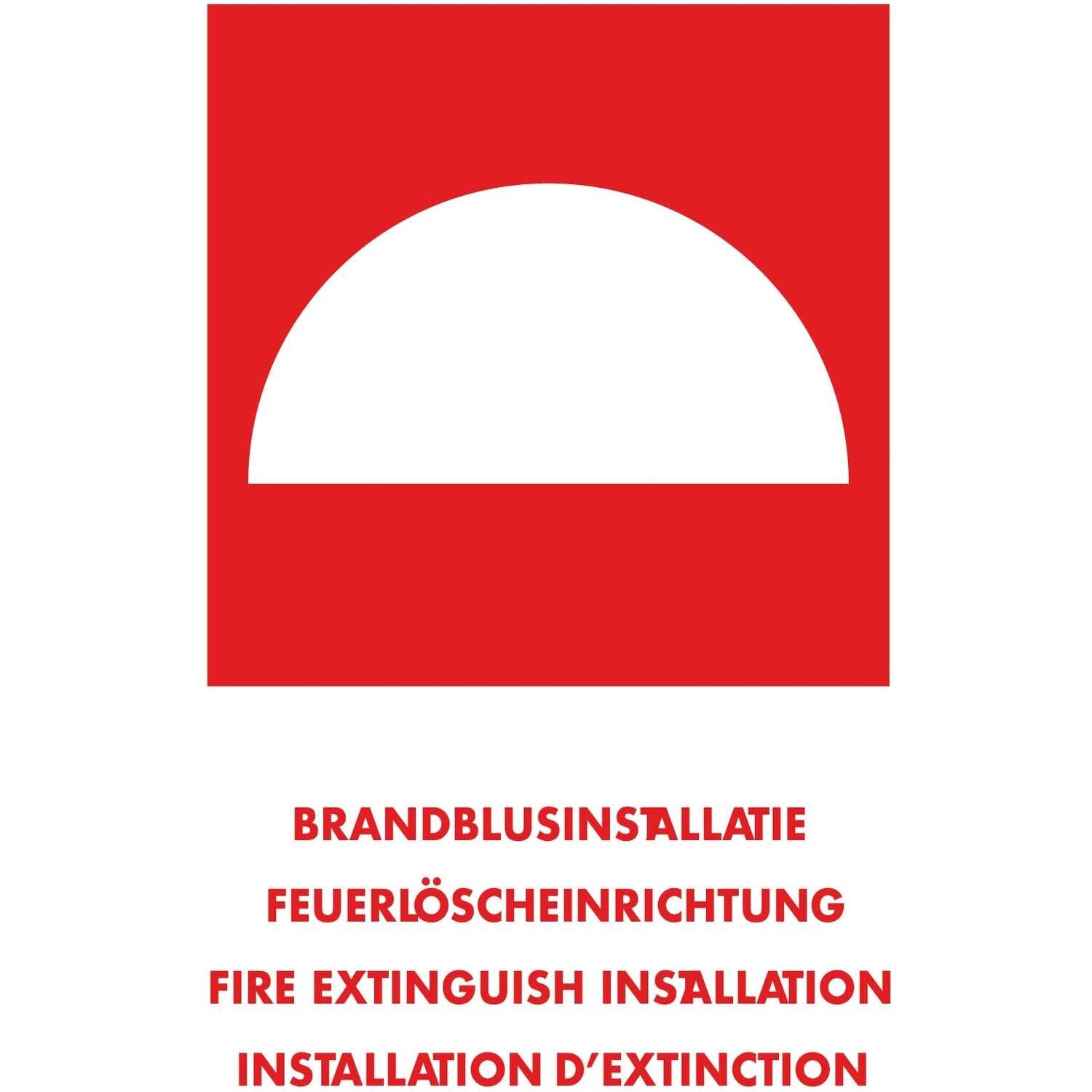 Sticker brandblusinstallatie tekst 10x15cm