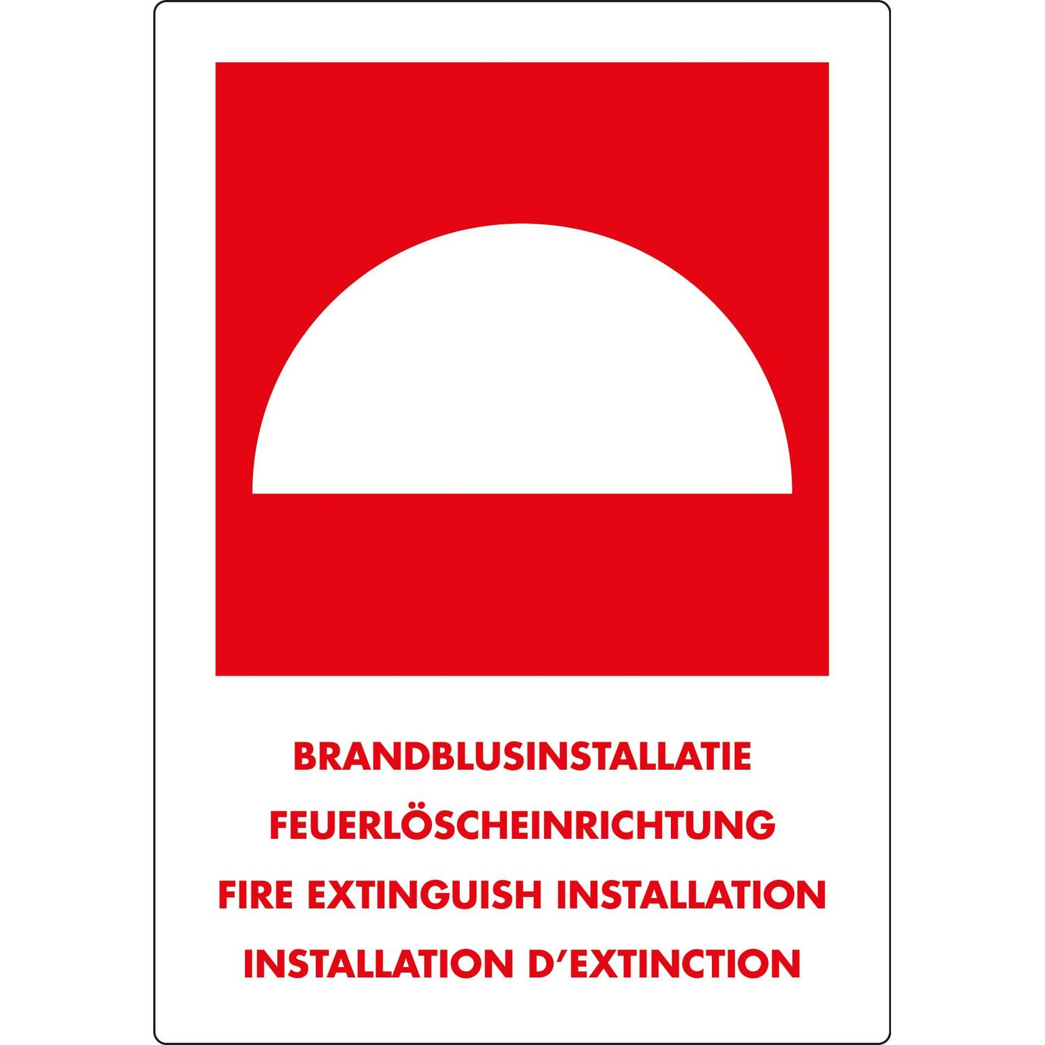 Bord Brandblusinstallatie Tekst 10x15