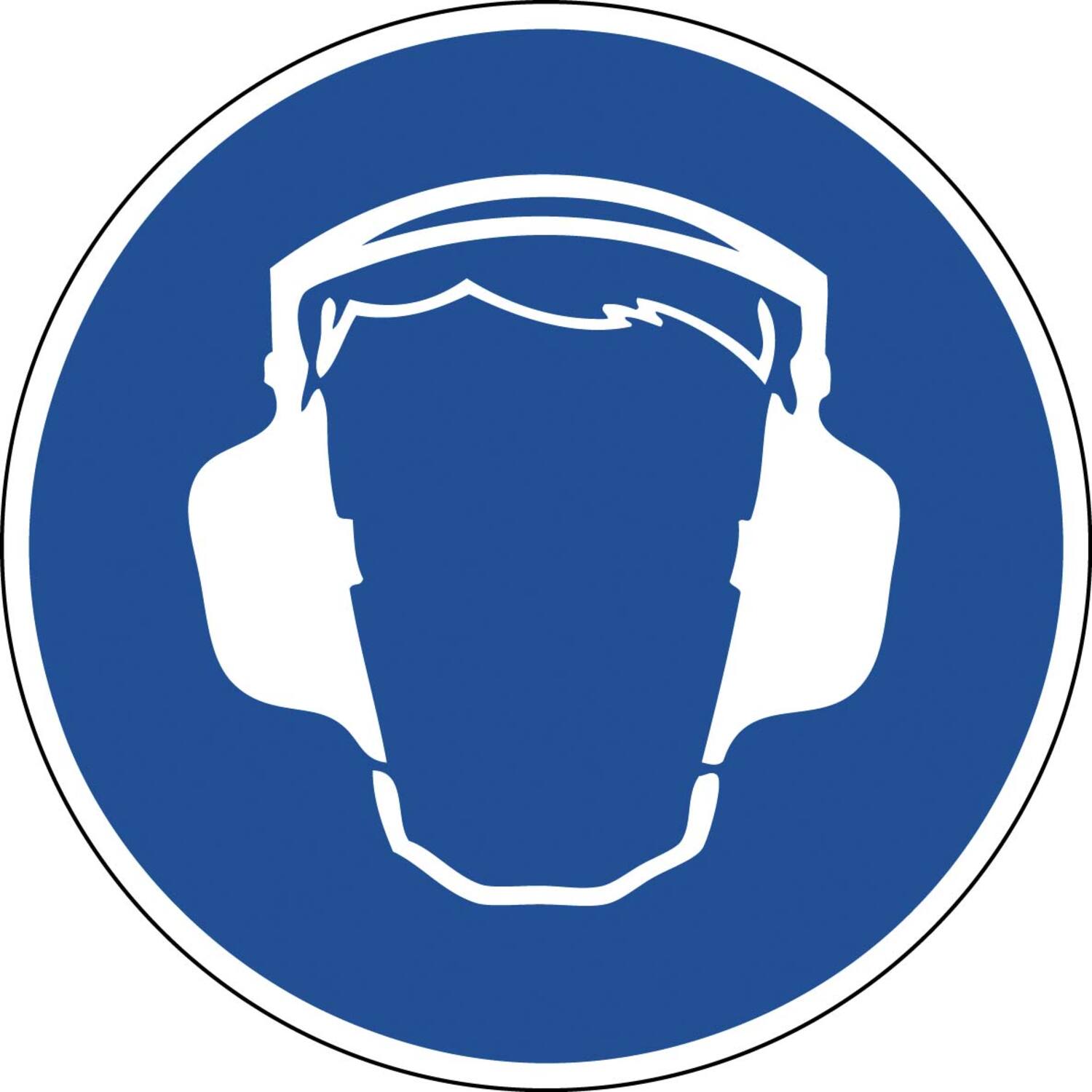 Sticker gehoorbescherming verplicht 10cm