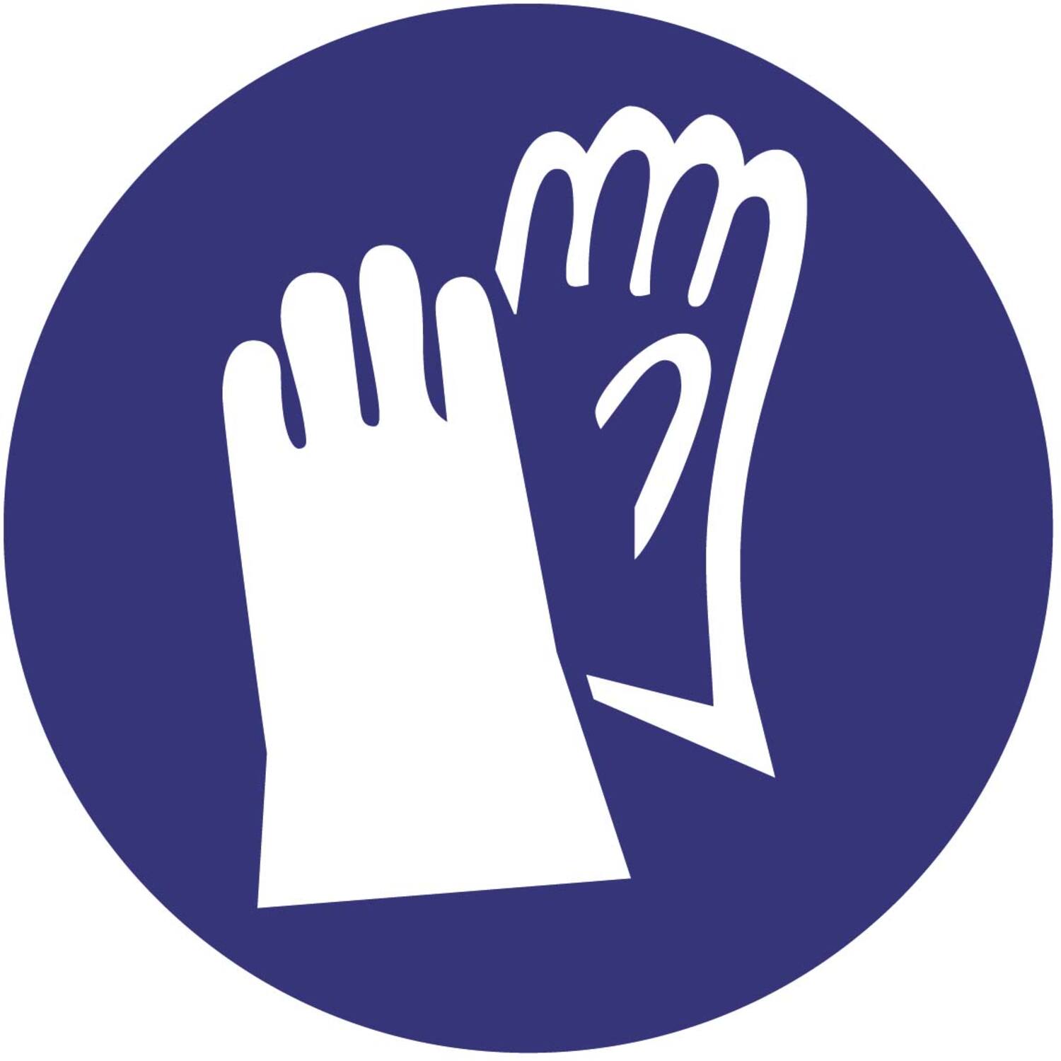 Sticker werkhandschoenen verplicht 10cm
