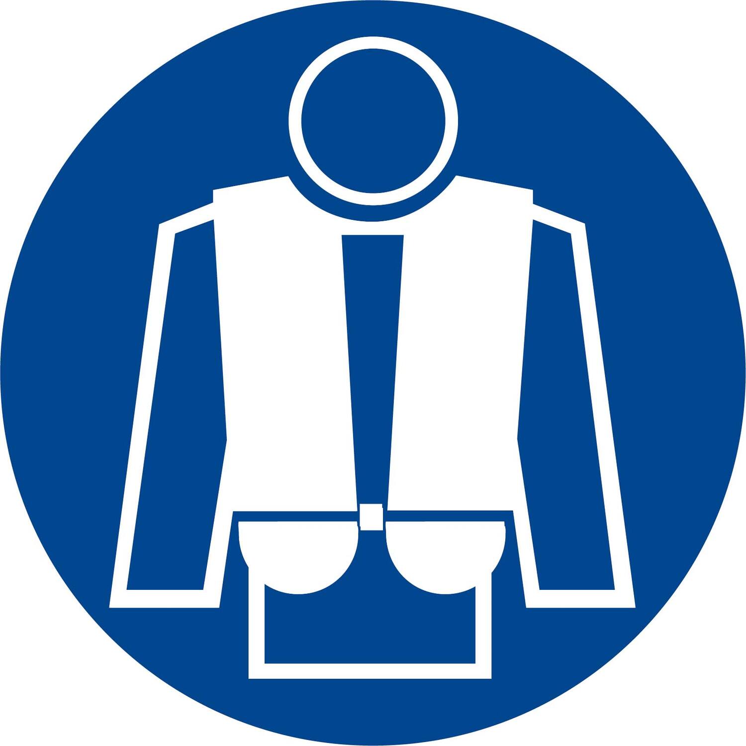 Sticker reddingvest dragen verplicht 10cm