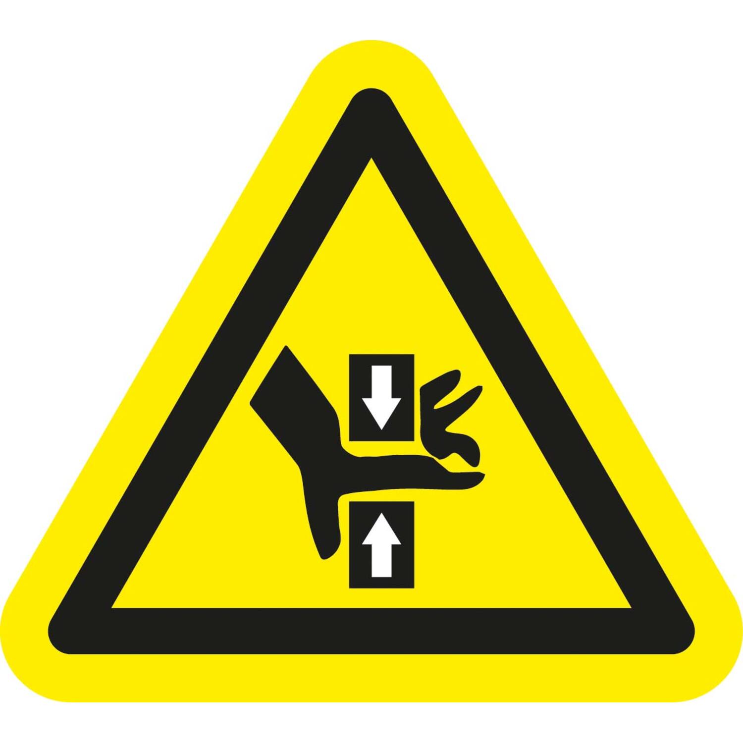 Sticker handknelgevaar 10cm