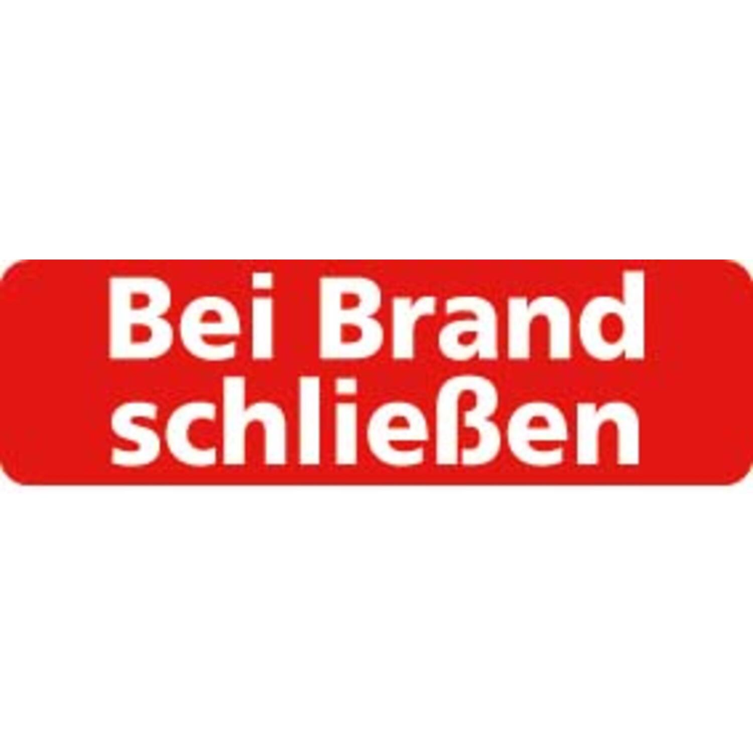 Sticker Bei brand schliessen 10x3cm