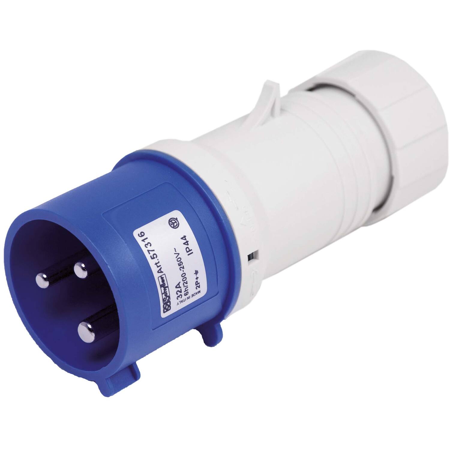 CEE contactstekker IP44 3P 16A 230V blauw