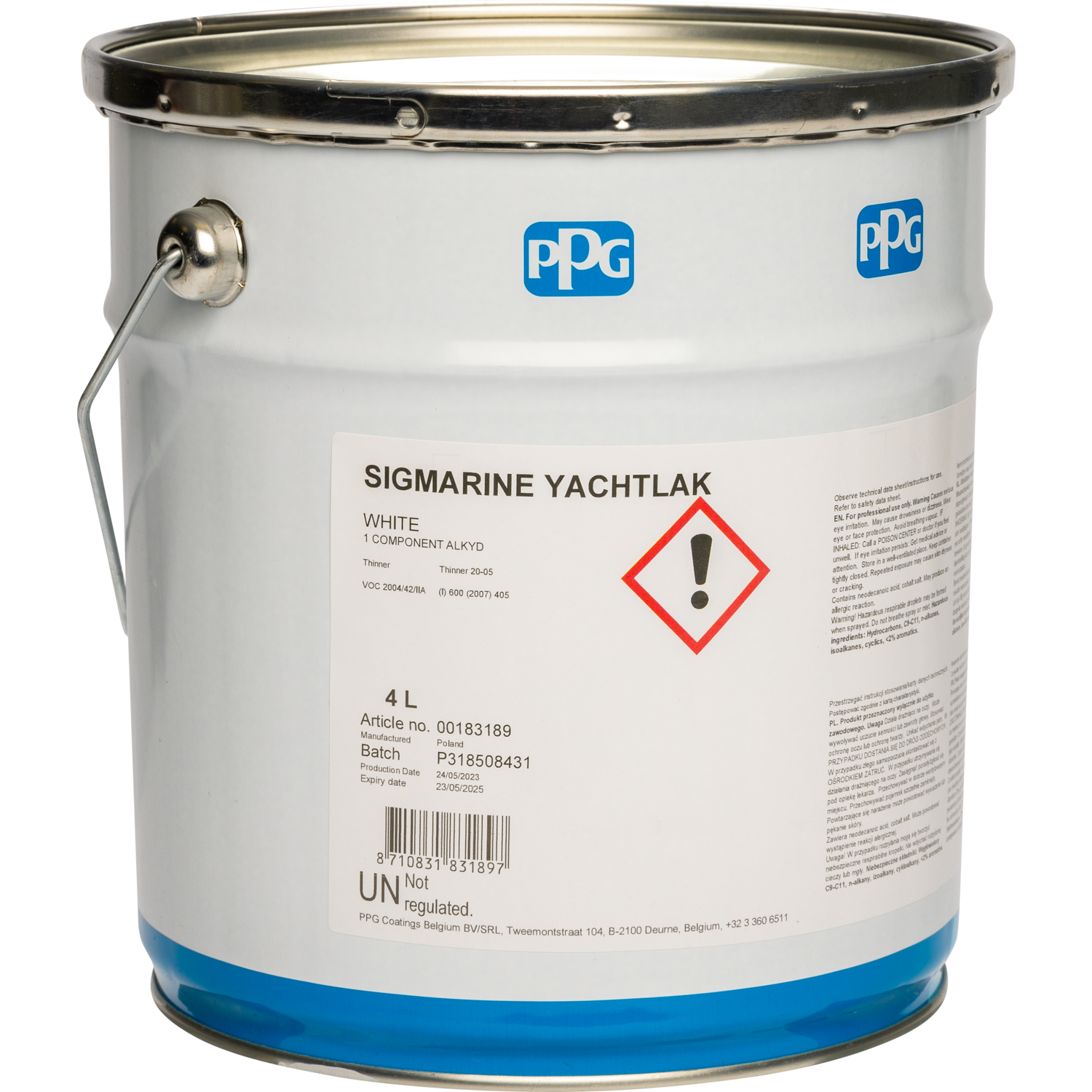 Sigmarine Yachtlak 50 Ultra zwart RAL 9005 5ltr