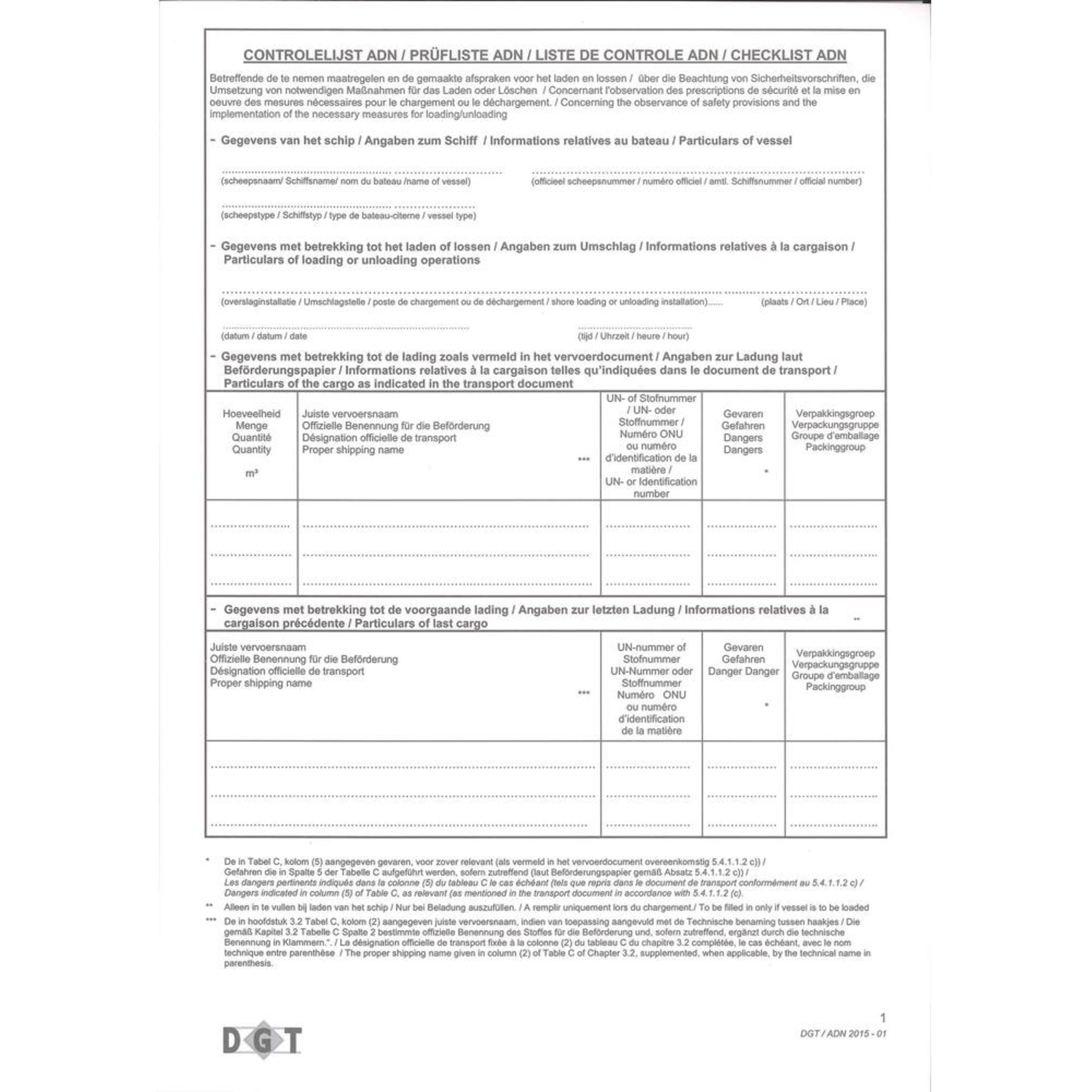 ADN Checklist  (Nieuw) per 25 stuks  Netto Prijs