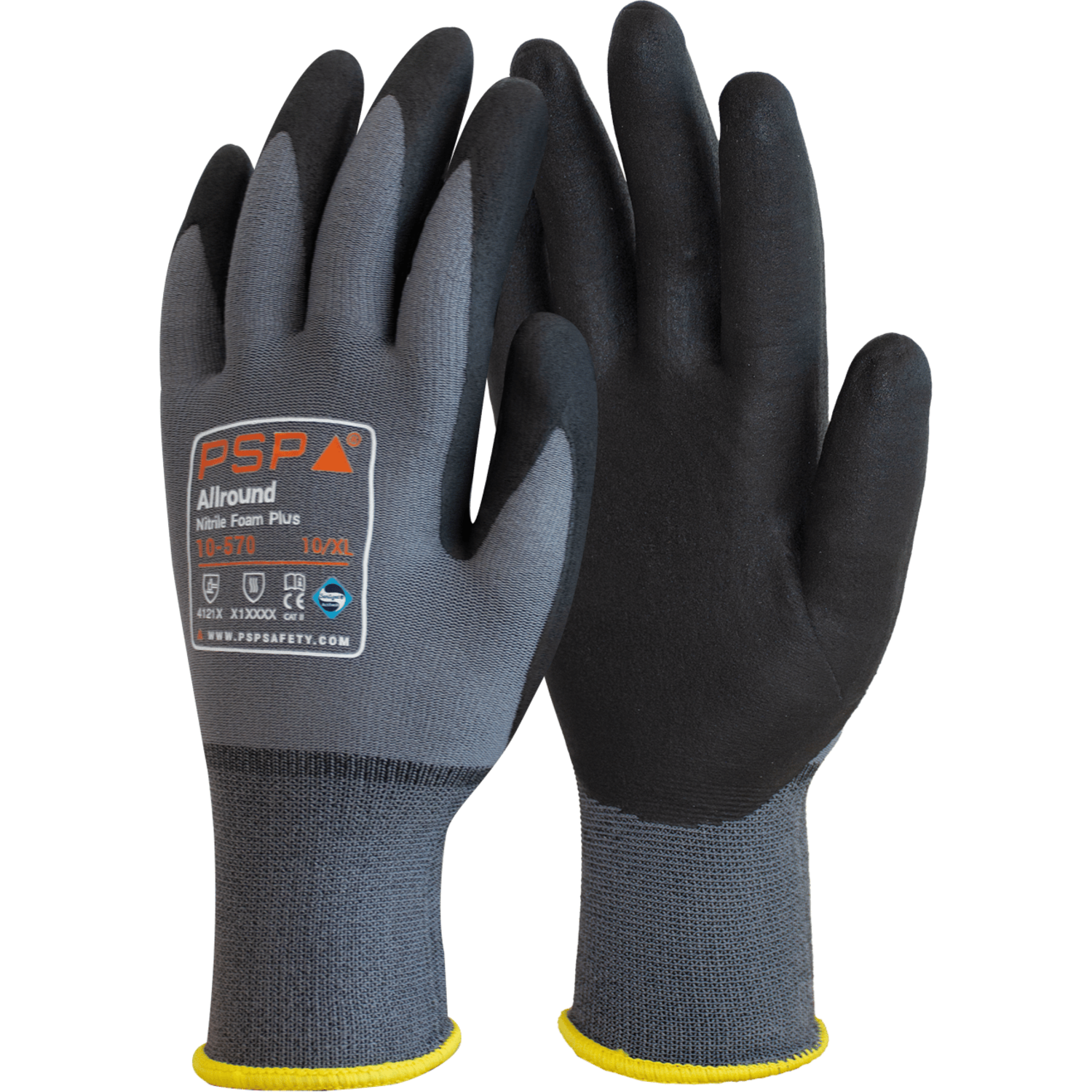 Handschoen nitril schuim gr./zw. 10-570 M05