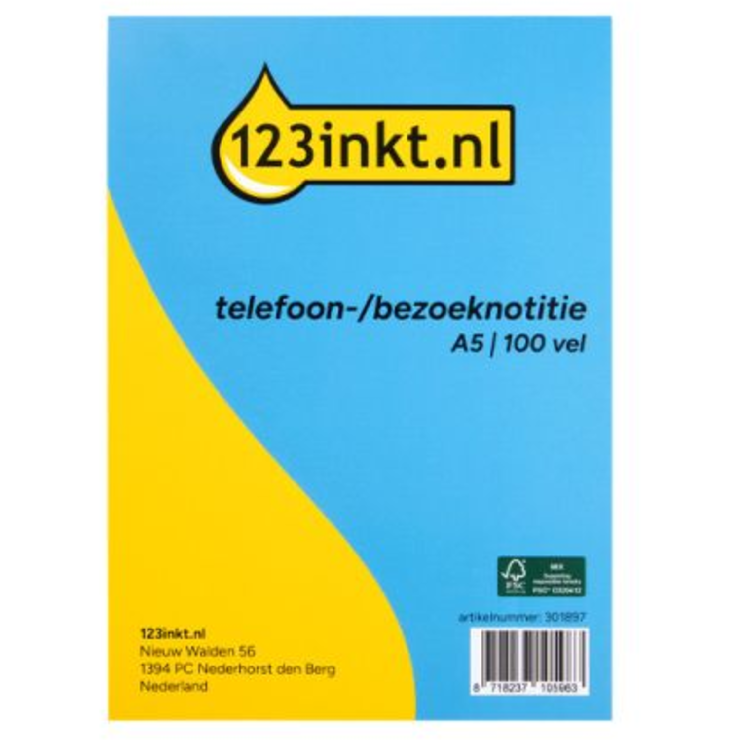 Kantoor collegeblok A5, gelinieerd