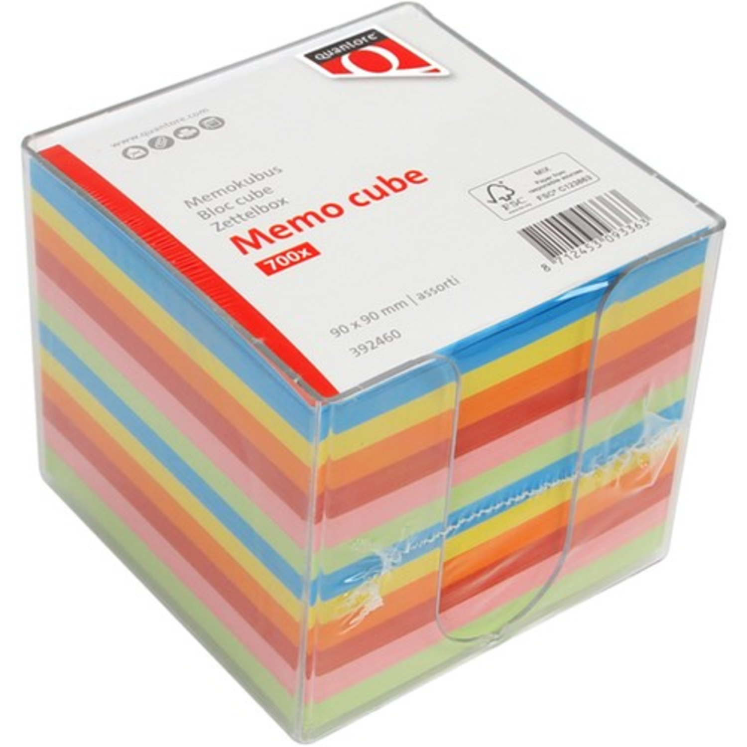 Kantoor Memokubus 10x10x9cm transp.700vel