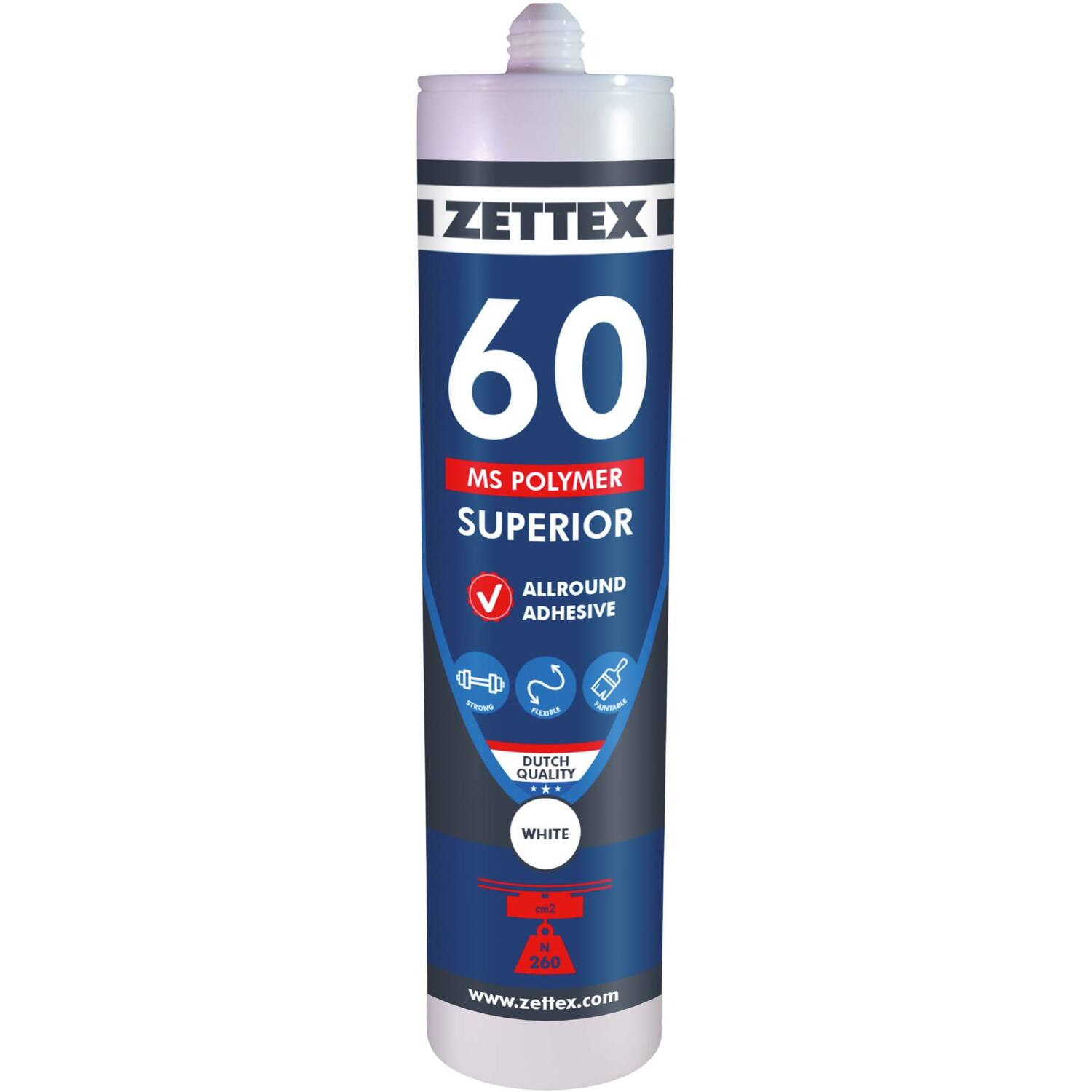 Zettex Polymeer MS60 290ml zwart