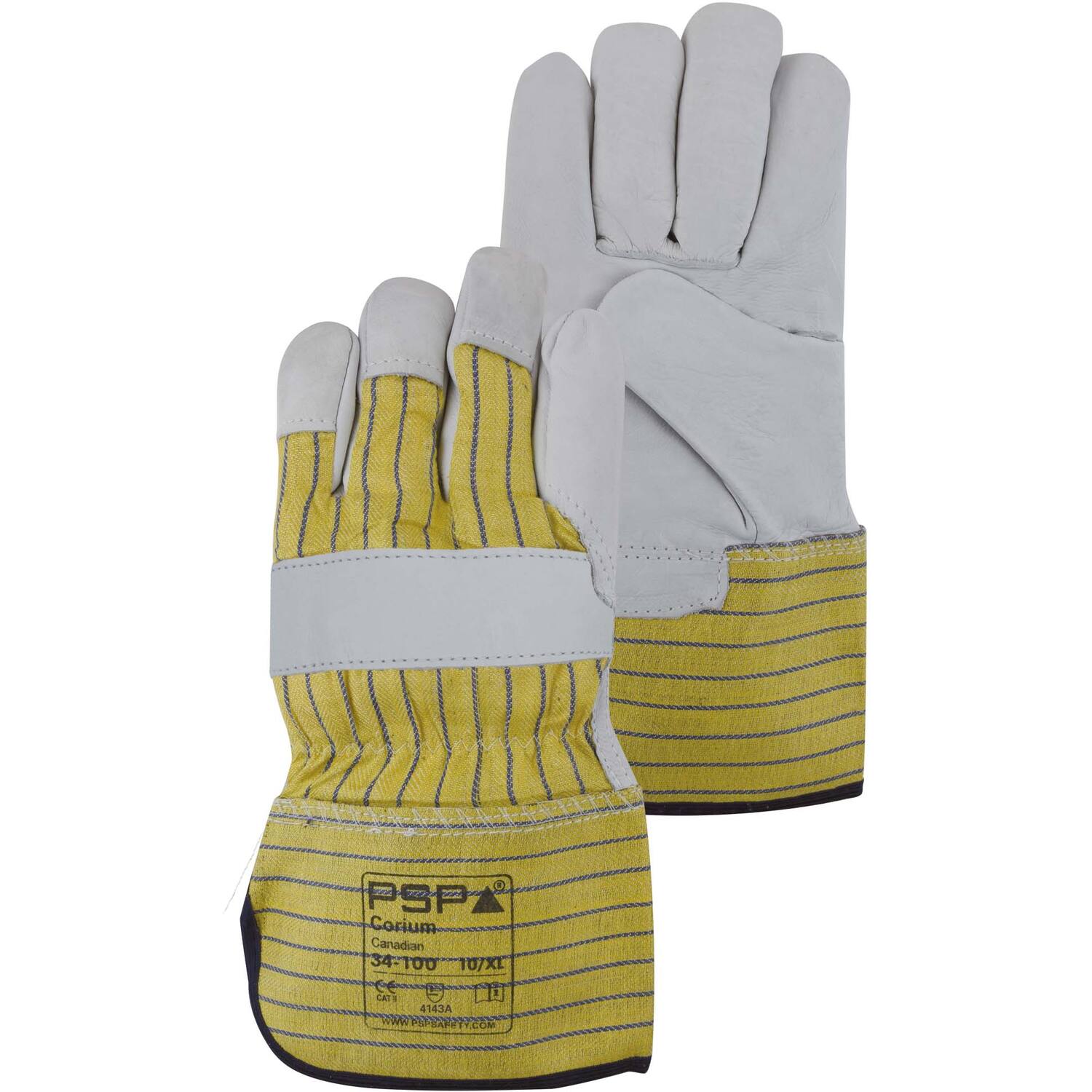 Handschoen leder geel 34-100 M08