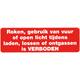 Sticker roken, gebruik van vuur
