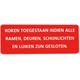 Sticker roken toegestaan