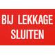 Sticker bij lekkage sluiten