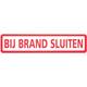 Sticker bij brand sluiten 15x3cm