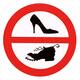 Sticker verbod hard schoeisel 10cm
