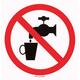 Sticker geen drinkwater 10cm