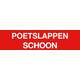 Sticker poetslap schoon