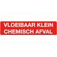Sticker vloeibaar chemisch afval