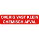Sticker vast chemisch afval