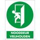 Sticker nooddeur vrijhouden 18x22cm