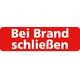 Sticker Bei brand schliessen 10x3cm