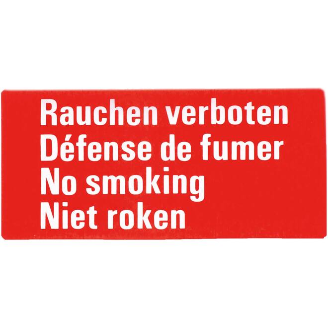 Sticker niet roken 4 talen