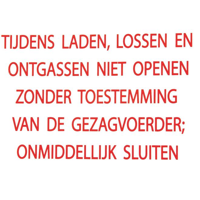 Sticker tijdens laden/lossen/ontgassen