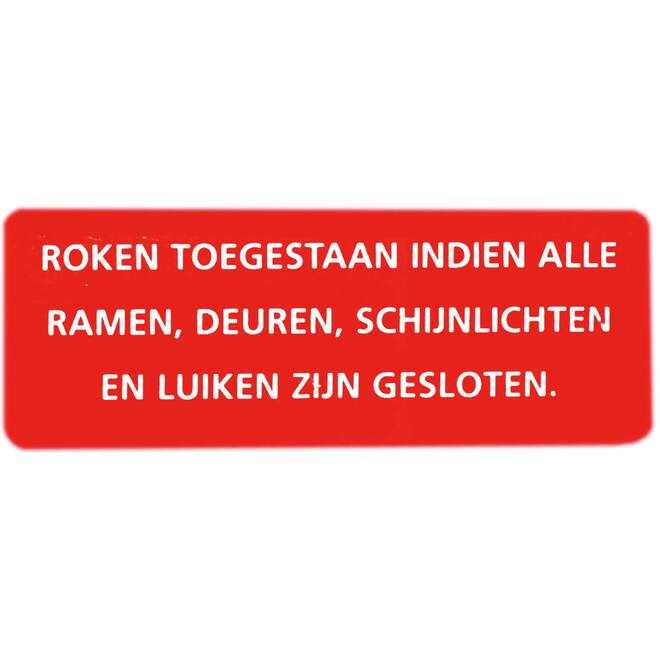 Sticker roken toegestaan