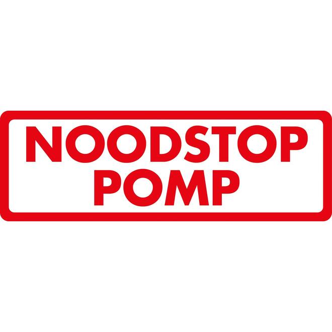 Sticker noodstop pomp 15 x 5cm
