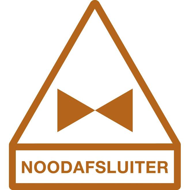 Sticker noodafsluiter