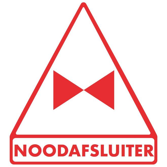 Sticker Noodsafsluiter + Afb.