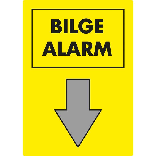 Bordje bilge alarm 100x150mm