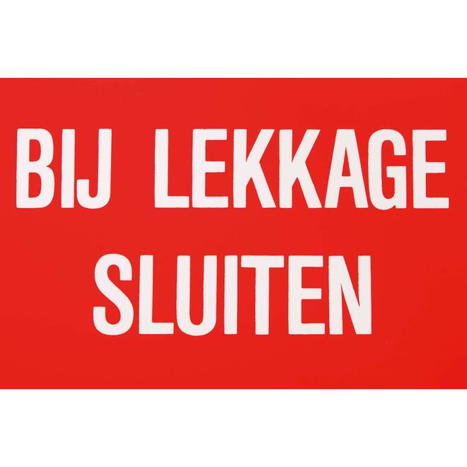 Sticker bij lekkage sluiten