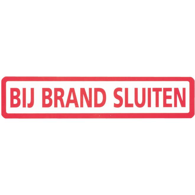 Sticker bij brand sluiten 15x3cm