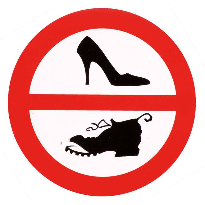 Sticker verbod hard schoeisel 10cm