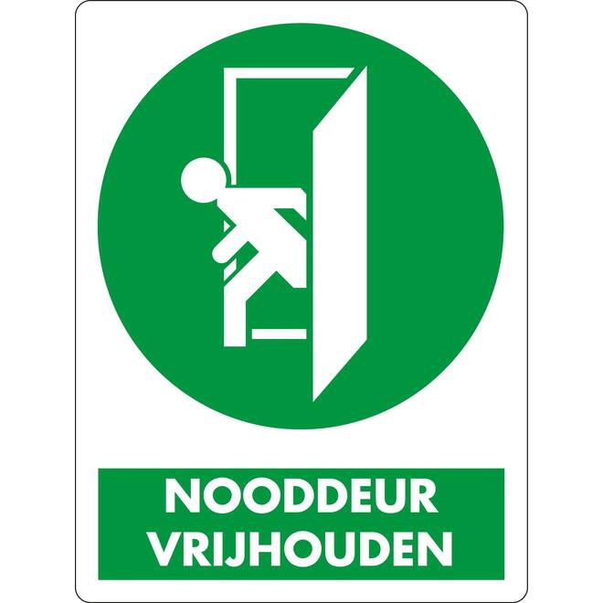 Sticker nooddeur vrijhouden 18x22cm