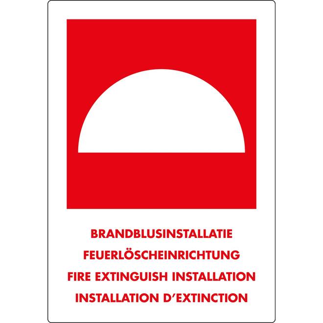 Bord Brandblusinstallatie Tekst 10x15