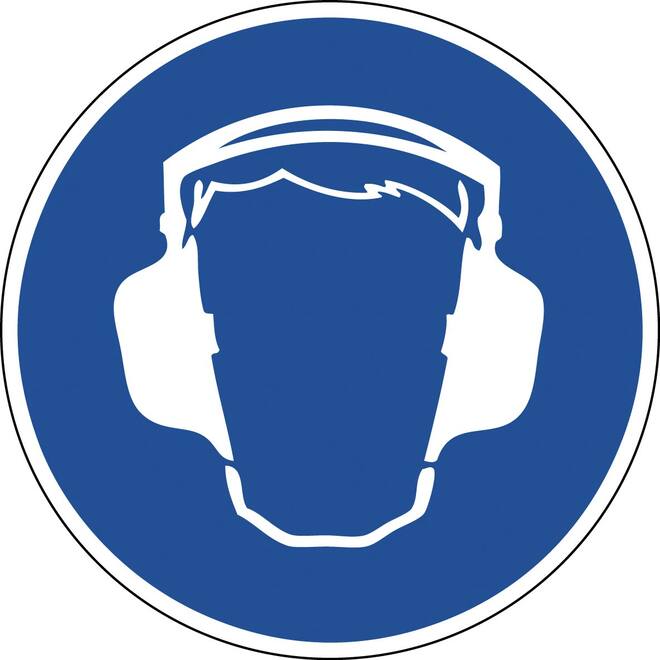 Sticker gehoorbescherming verplicht