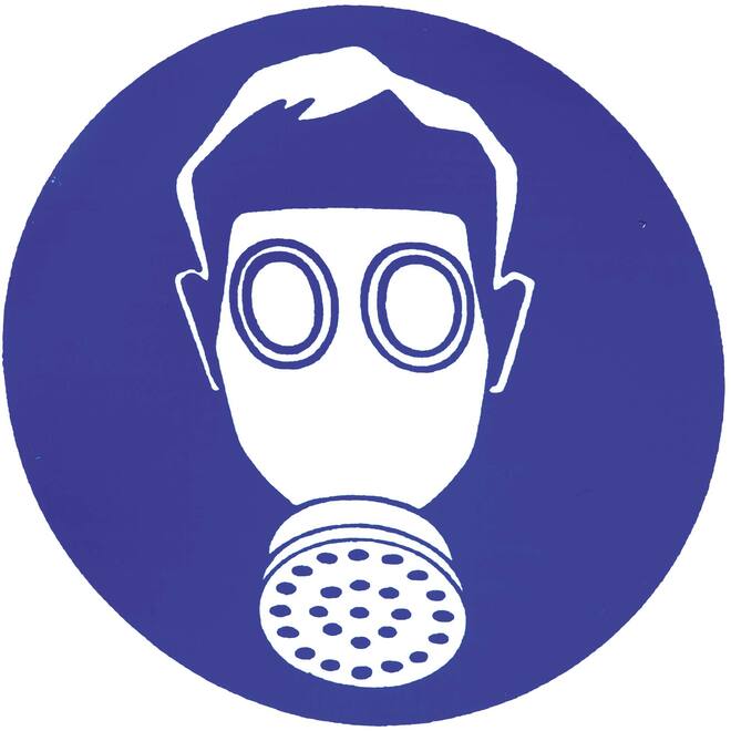Sticker adembescherming verplicht