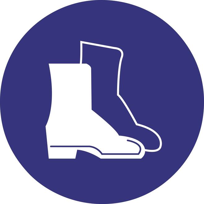 Sticker werkschoenen verplicht