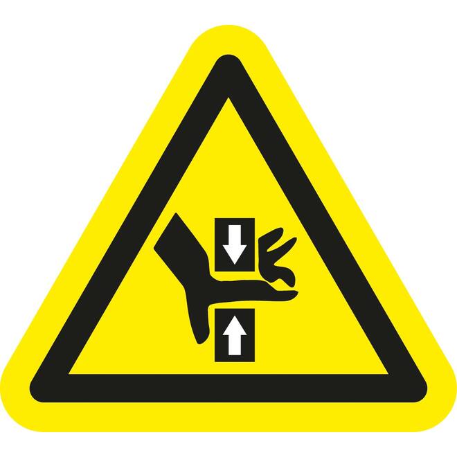 Sticker handknelgevaar 10cm